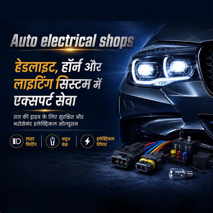 Auto Electric Shops 12 poster design