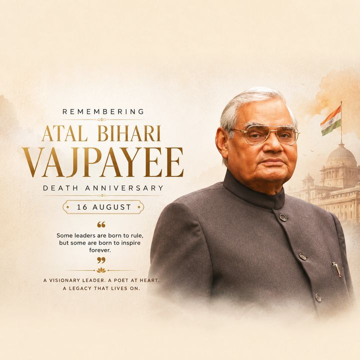 Atal Bihari Vajpayee Punyatithi 5 poster design