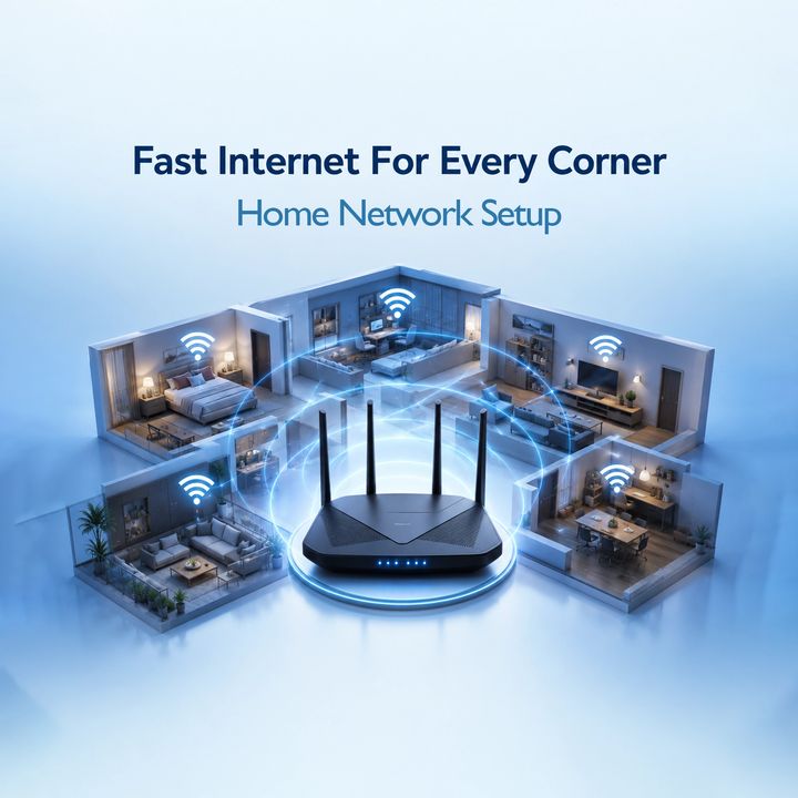 Home Network Setup & Troubleshooting 11 – Mobile, Computer & Electronics poster design