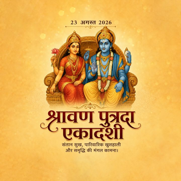 Shravan Putrada Ekadashi 5 poster design