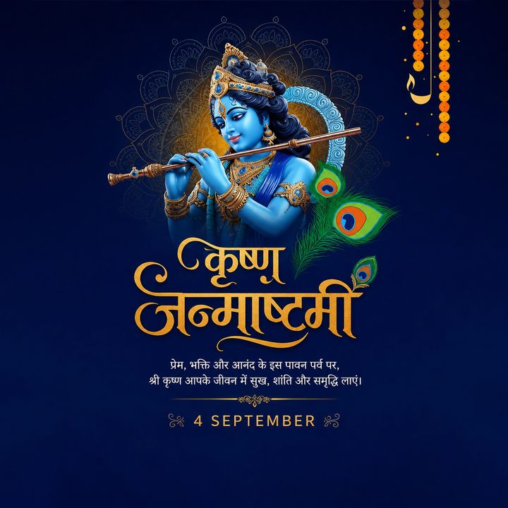 Krishna Janmashtami 32 poster design
