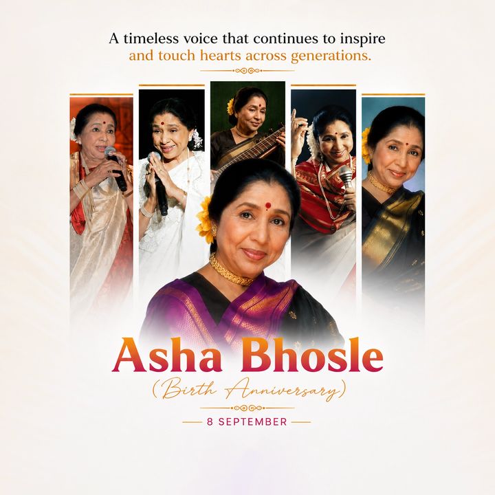 Asha Bhosle 5 poster design