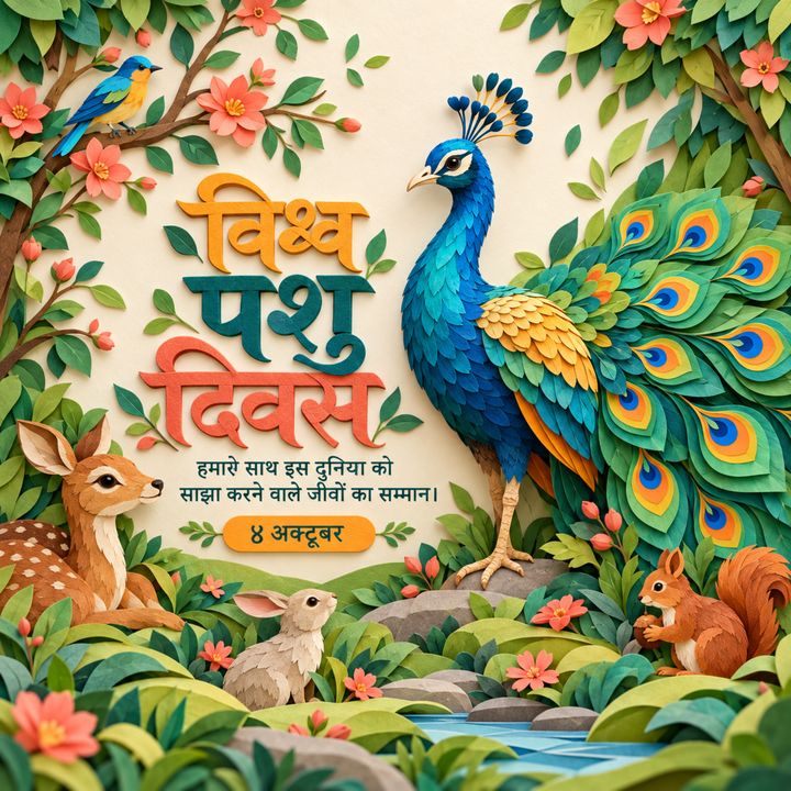 World Animal Day 4 poster design