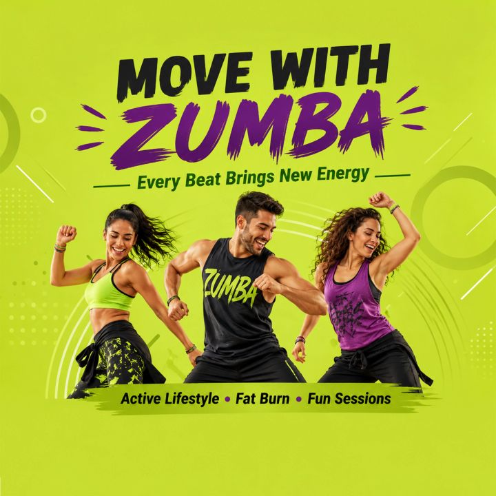 Zumba / Aerobics Classes 12 poster design