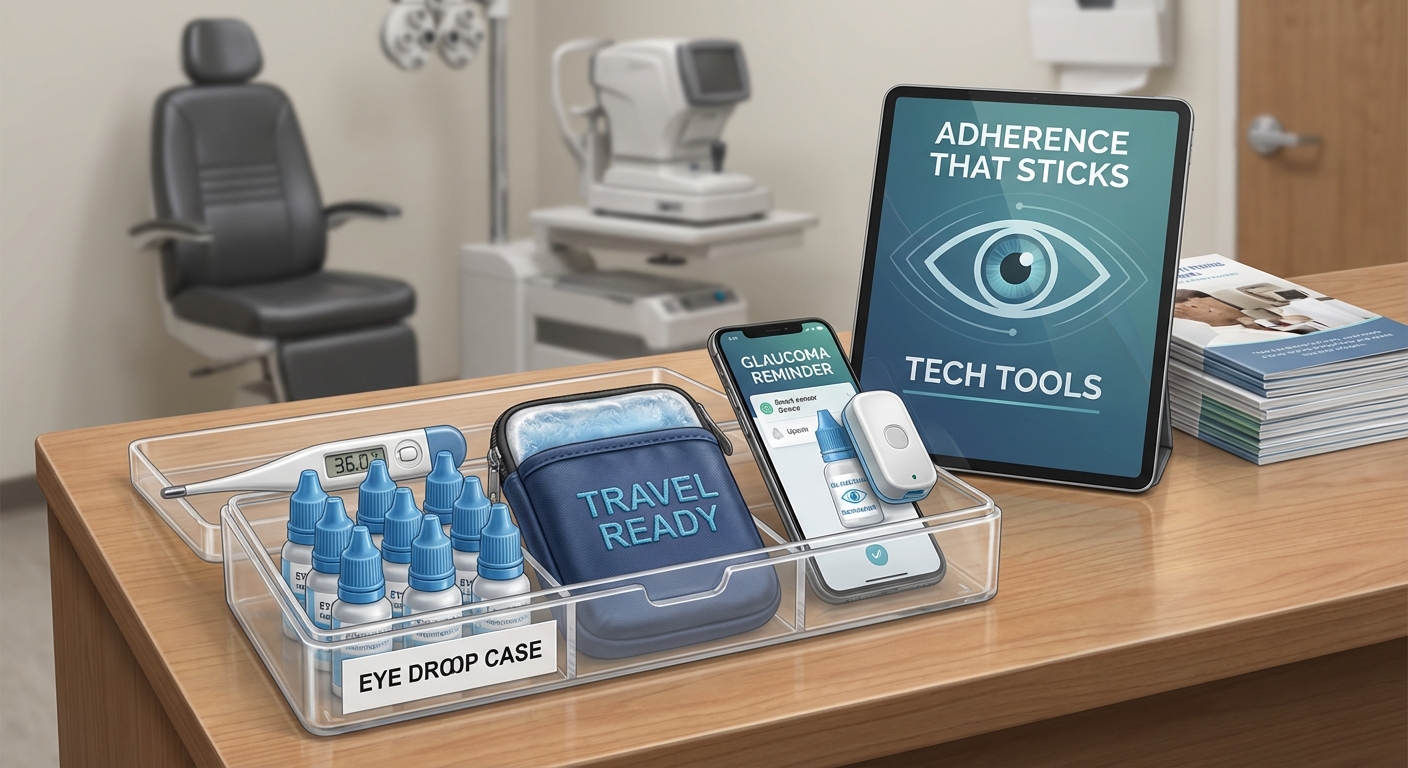 Стойкая приверженность: Хранение, путешествия и технологические средства для капель от глаукомы