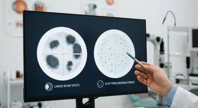 Патерни втрати зору при глаукомі: Великі сліпі плями проти розсіяних точкових дефектів