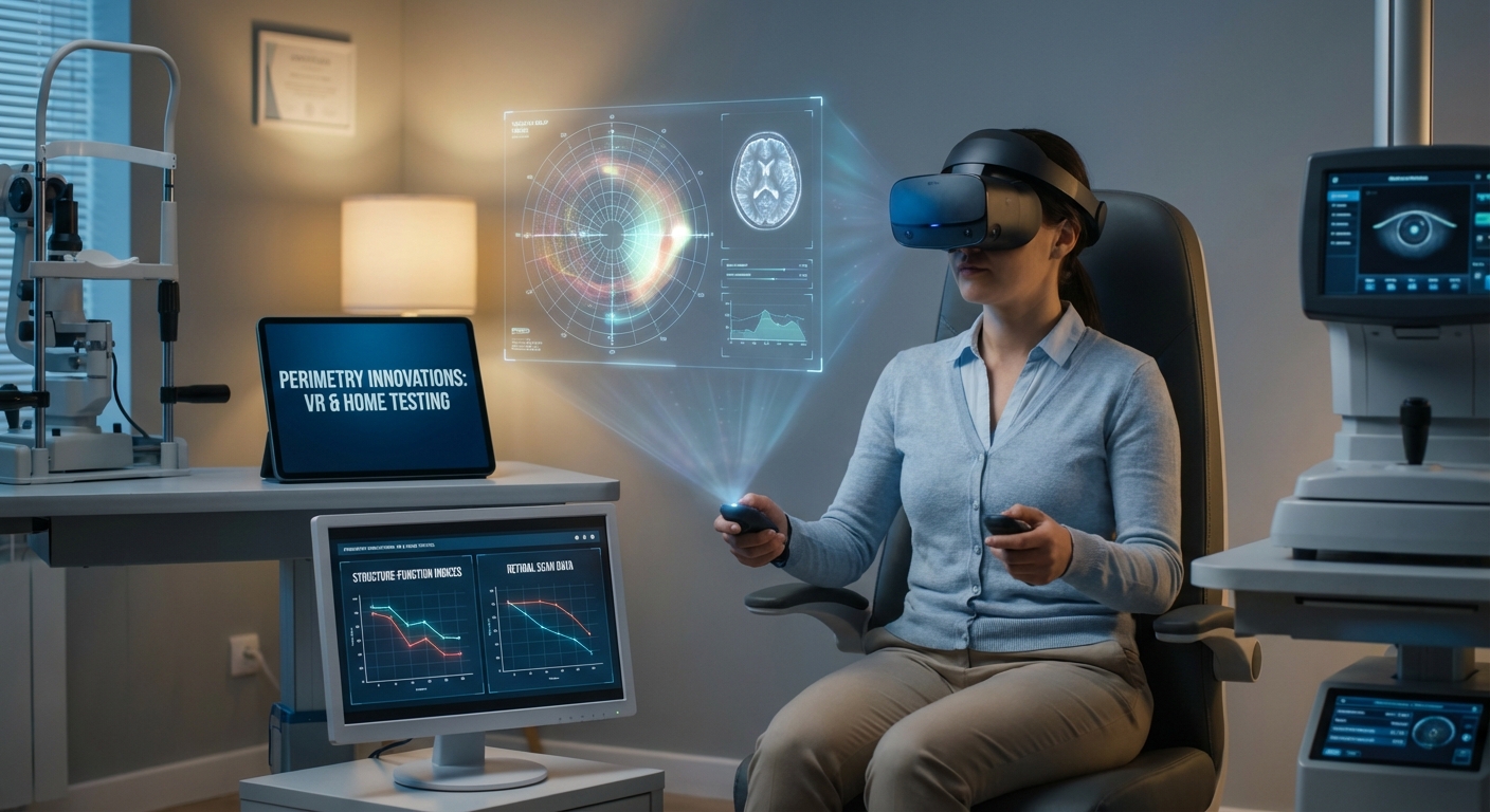 Perimetry Innovations: Virtual Reality, Home Testing, and Structure-Function Indices