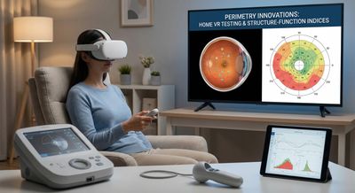 Perimetrijos inovacijos: virtualioji realybė, tyrimai namuose ir struktūros-funkcijos indeksai