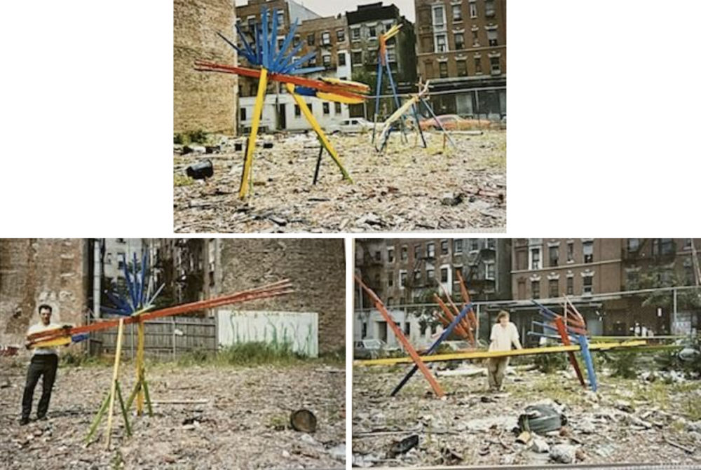 Sculpture Garden Ave A East 11th St East Village NYC trio