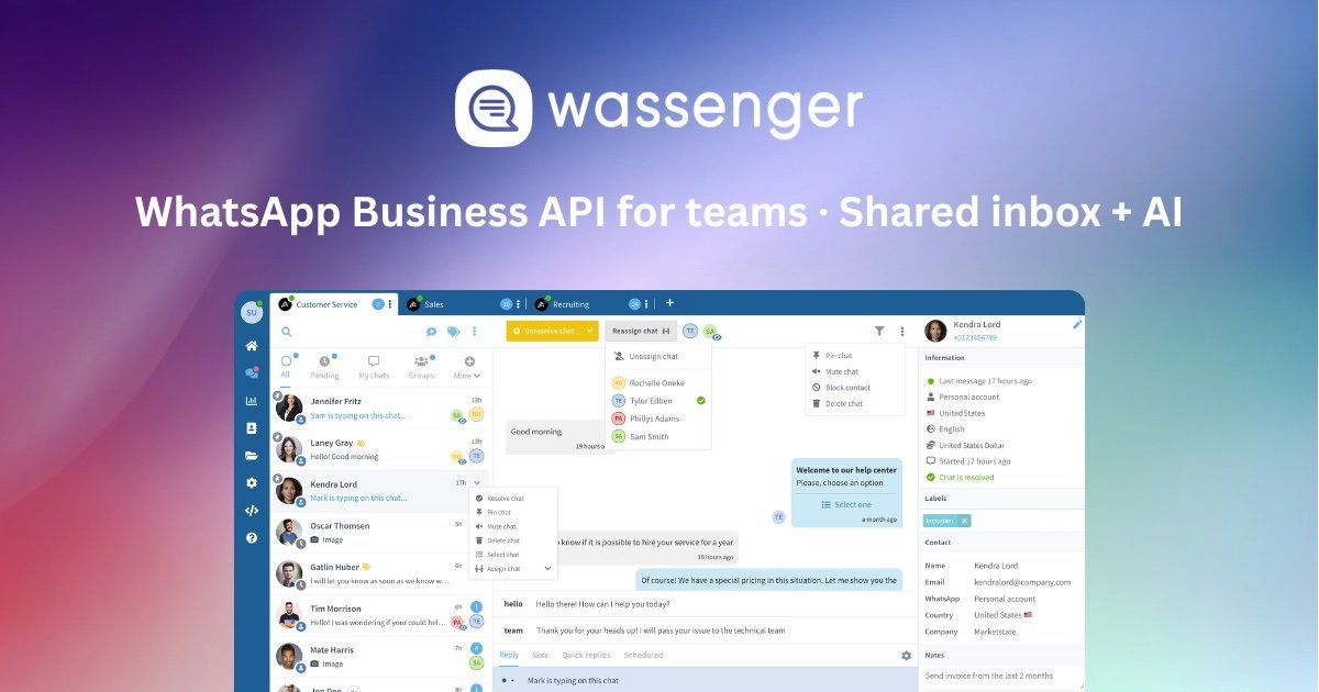 Get Started — WhatsApp Business for Teams + API | Wassenger