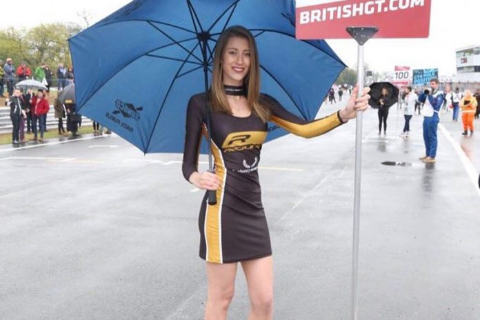 Grid Girl With Academy Motorsport At Oulton Park For British Gt On 17th April 2017