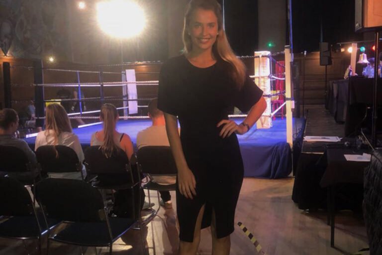 Ring Girl with My Manor London at Cecil Sharp House on 12th July 2018