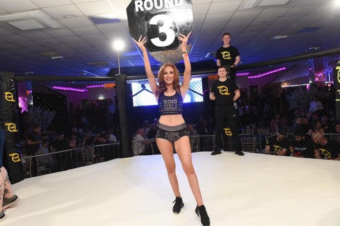 Ring Girls With Charity Cage Wars In Wolverhampton On 9th April 2022