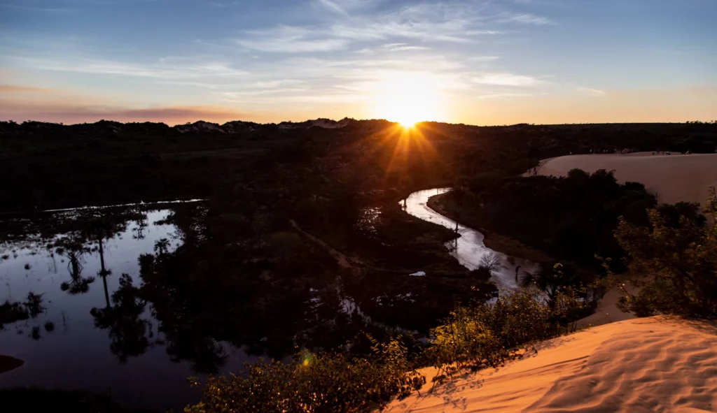 Dunas do Parque Estadual do Jalapão ao pôr do sol