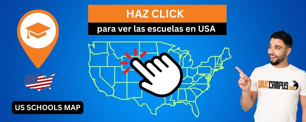 Mapa con la ubicación de las escuelas de inglés de ViveCampus en Filadelfia