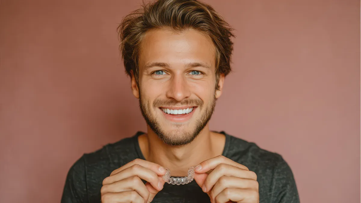 Couple smiling after orthodontic treatment