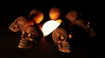 Scary skulls with fire