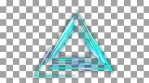 Glowing triangular looping 3D geometric shape