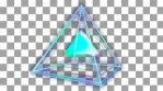 Glowing triangular looping 3D geometric shape