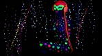 fantastic video of sexy cyber raver dancer babe filmed in fluorescent clothing under UV black light