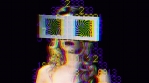 Tv Head Television Eyes Glasses Screen Woman Hypnotic Robotic Code Data