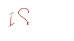 I love you sign symbol written by hand red color at white background. Shape of heart filled red. Love concept.