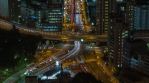 Tokyo Tower Night Cityscape Timelapse View High Angle Aerial