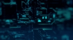 Cyber Tech Digital Background - Front View - DOF - BlueGreen