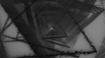 triangle tube travel black and white negative