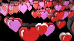 8 bits pixel dancing hearts animation. Retro arcade video game Valentine´s Day background.