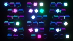 Looping futuristic neon glowing blinking light grid