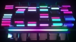 Looping futuristic neon glowing blinking light grid