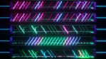 Looping futuristic neon glowing blinking light grid