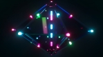 Looping futuristic neon glowing blinking light object