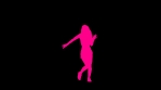 Colorful Dancing Disco Club Girl Silhouette