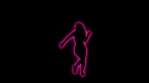 Colorful Glowing Neon Dancing Party Girl Silhouette