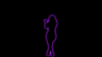 Colorful Glowing Neon Dancing Party Girl Silhouette