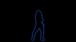 Colorful Glowing Neon Dancing Party Girl Silhouette