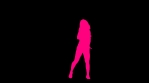 Colorful Dancing Disco Club Girl Silhouette