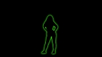 Colorful Glowing Neon Dancing Party Girl Silhouette