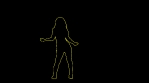 Colorful Glowing Neon Dancing Party Girl Silhouette