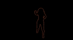 Colorful Glowing Neon Dancing Party Girl Silhouette