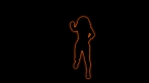 Colorful Glowing Neon Dancing Party Girl Silhouette