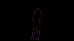 Colorful Glowing Neon Dancing Party Girl Silhouette