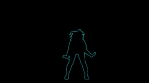 Colorful Glowing Neon Dancing Party Girl Silhouette