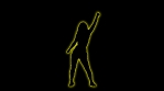 Colorful Glowing Neon Dancing Party Girl Silhouette