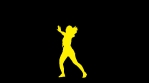 Colorful Dancing Disco Club Girl Silhouette