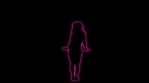 Colorful Glowing Neon Dancing Party Girl Silhouette