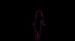 Colorful Glowing Neon Dancing Party Girl Silhouette