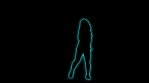 Colorful Glowing Neon Dancing Party Girl Silhouette